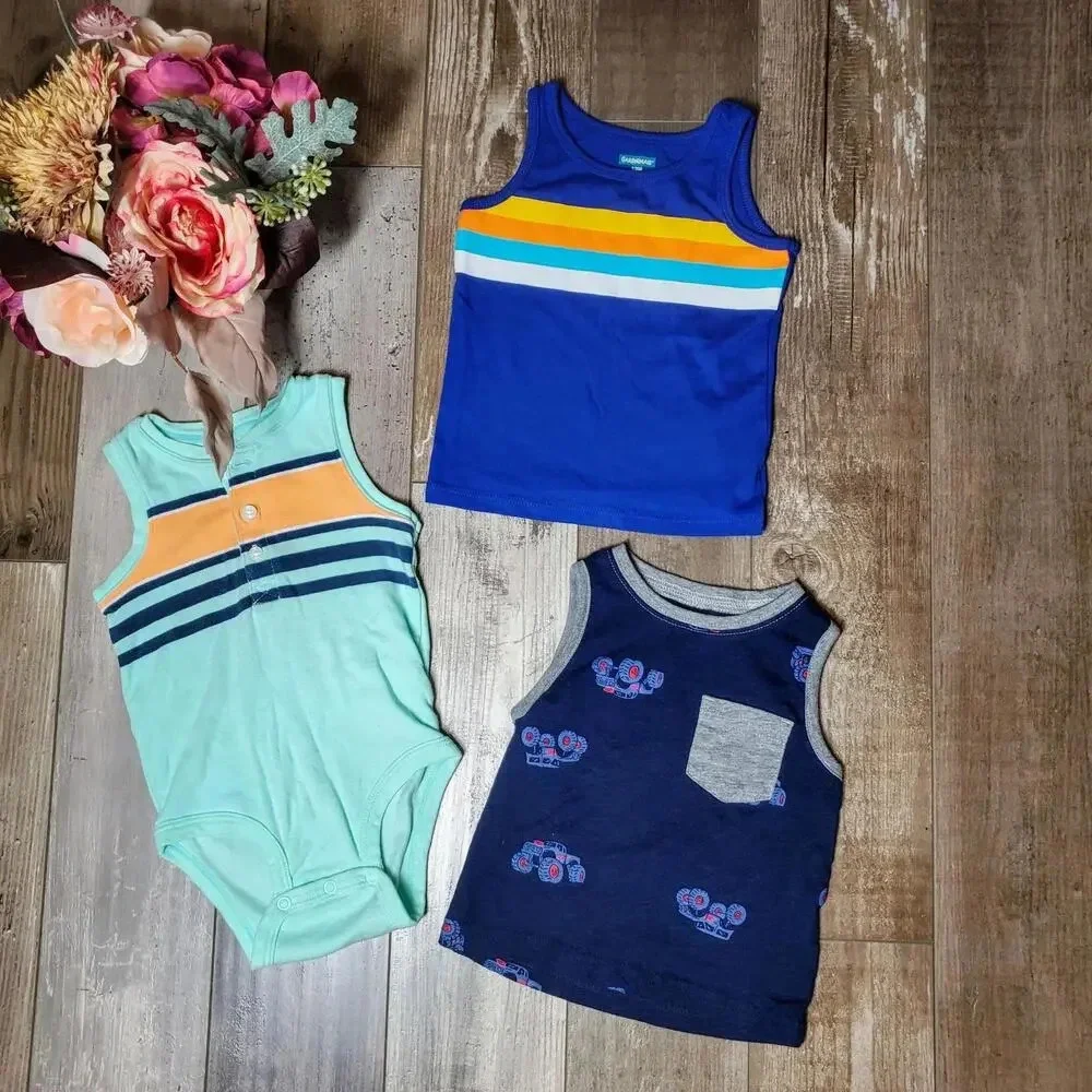 Carter's & Garanimals 12m Baby Boy Tank Top Bundle NWOT